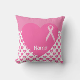 Cojín Decorativo Conciencia sobre el cáncer de mama con cinta rosa