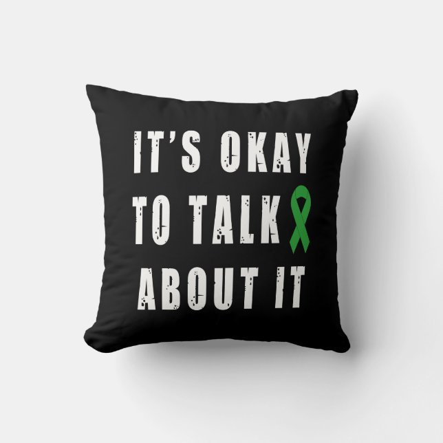 Cojín Decorativo Conciencia sobre la salud mental Está bien hablar  (Anverso)