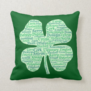Cojín Decorativo Condados del trébol de Irlanda