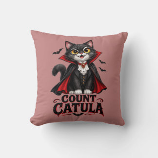 Cojín Decorativo Conde Catula Gato Vampiro Halloween Siniestro Góti
