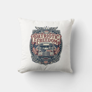 Cojín Decorativo Conductor de Autobús Escolar Patriota