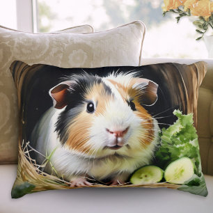 Cojín Decorativo Conejillo de Indias Cavy Mascota Animal Acuarela 