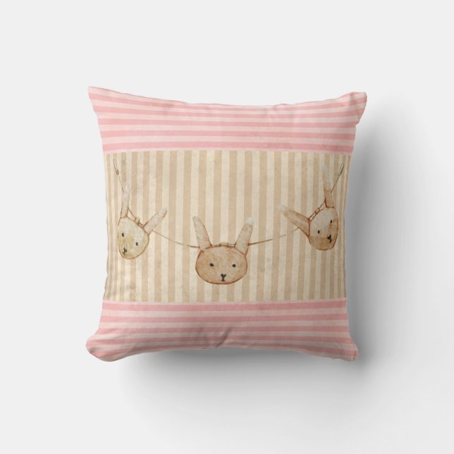 Cojín Decorativo Conejita rosa linda (Anverso)
