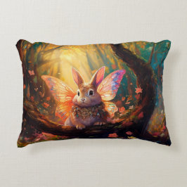 Cojín Decorativo Conejito caprichoso en un bosque encantado