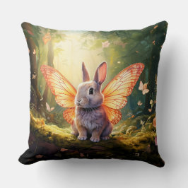 Cojín Decorativo Conejito caprichoso en un bosque encantado