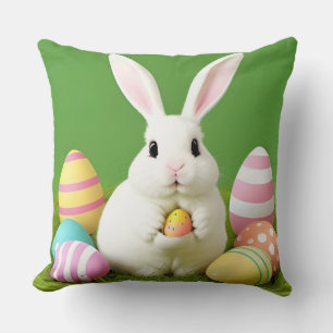 Cojín Decorativo Conejito de Pascua con Huevos Decorativos