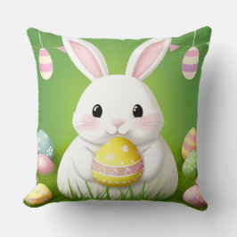 Cojín Decorativo Conejito de Pascua con huevos decorativos