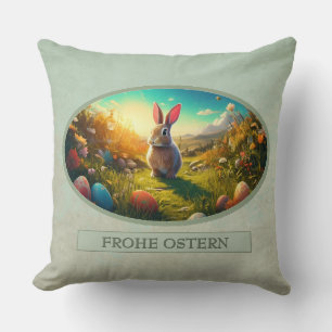 Cojín Decorativo Conejito de Pascua en el encanto de la primavera