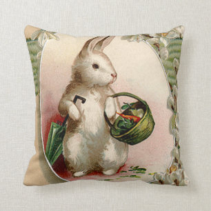 Cojín Decorativo Conejito de Pascua Huevo Paraguas Lirio Canasta Za