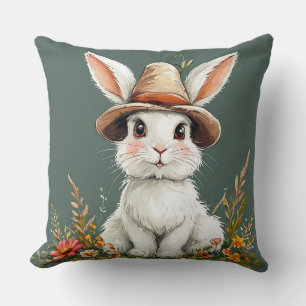 Cojín Decorativo Conejito Lindo con Sombrero