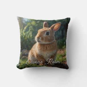 Cojín Decorativo Conejito lindo jardín de cottage inglés Pascua