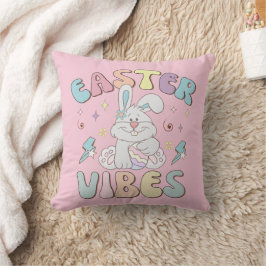 Cojín Decorativo Conejito Lindo Vibraciones de Pascua Pastel Primav