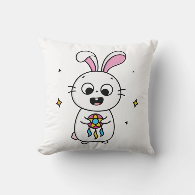 Cojín Decorativo Conejito lindo y gracioso (Anverso)