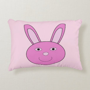 Cojín Decorativo Conejito Rosa Cara de Niña Primavera Pascua