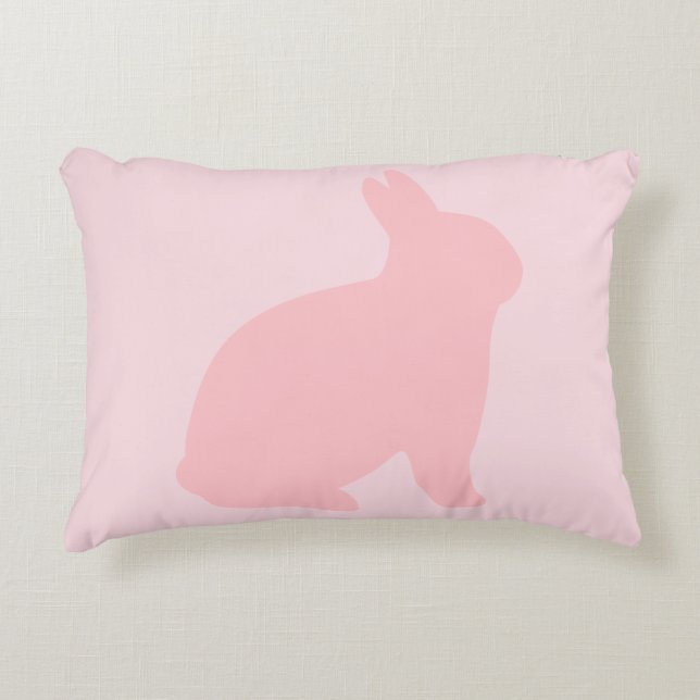 Cojín Decorativo Conejito rosado en rosa (Anverso)