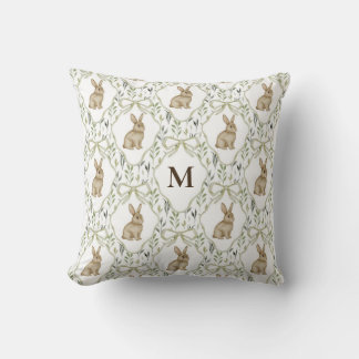 Cojín Decorativo Conejo acuarela coqueta elegante con monograma per