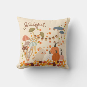 Cojín Decorativo Conejo agradecido de otoño
