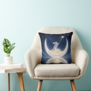 Cojín Decorativo Conejo Blanco Recogiendo Estrellas