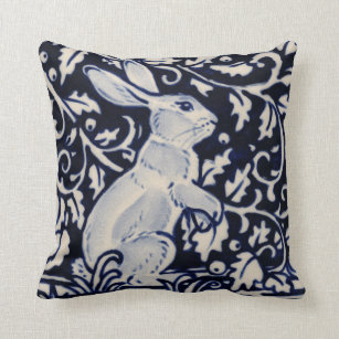 Cojín Decorativo Conejo Blue White Standing Rabbit Hare Bunny Chino
