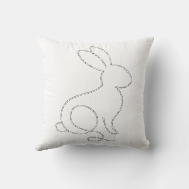 Cojín Decorativo Conejo Bunny Rabbit Diseño Mínimo Moderno (Reverso)