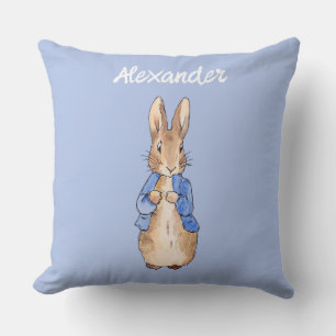 Cojín Decorativo Conejo clásico personalizado chaqueta azul
