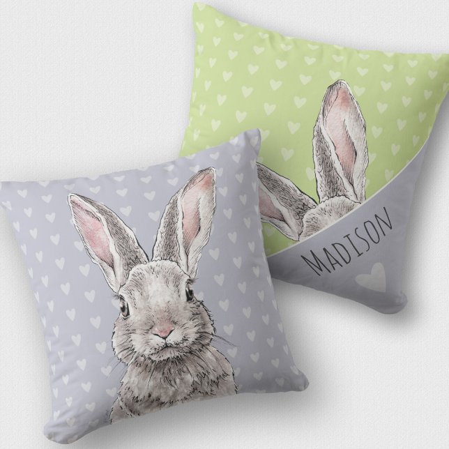 Cojín Decorativo Conejo Conejo Conejo Cute Pastel Arte Animal De Do (Subido por el creador)