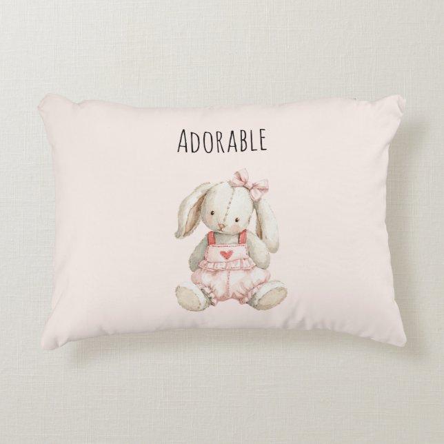 Cojín Decorativo Conejo Corazón Animal Adorable (Anverso)