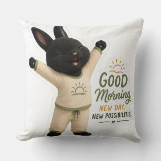 Cojín Decorativo Conejo de estiramiento matutino Sticker