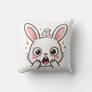 Cojín Decorativo Conejo de Halloween con cara de fantasma conmocion