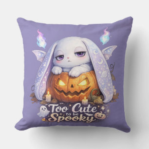 Cojín Decorativo Conejo de Halloween demasiado lindo para ser espel