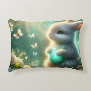 Cojín Decorativo Conejo de huevo del bosque mágico del bosque