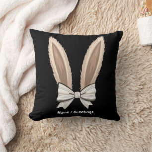 Cojín Decorativo Conejo de Pascua con Lazo Coquette Orejas de Conej