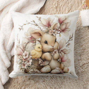 Cojín Decorativo Conejo de Pascua con pollito