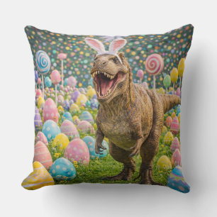 Cojín Decorativo Conejo de Pascua de dinosaurio