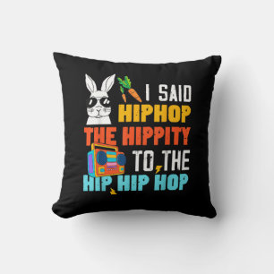 Cojín Decorativo Conejo de Pascua divertido Hip Hop Hippity niños n