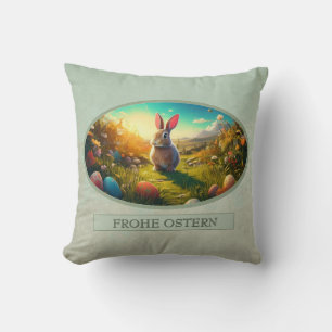 Cojín Decorativo Conejo de Pascua en el encanto de la primavera