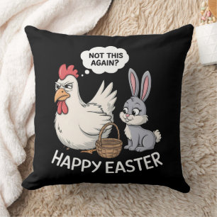 Cojín Decorativo Conejo de Pascua Feliz Conejo Pollo No Esto Otra V