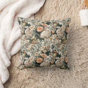 Cojín Decorativo Conejo de Pascua Floral Vintage (11)