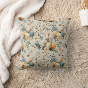 Cojín Decorativo Conejo de Pascua Floral Vintage (3)