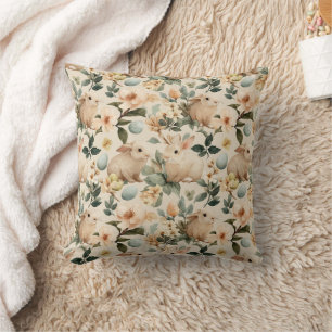 Cojín Decorativo Conejo de Pascua Floral Vintage (4)