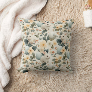 Cojín Decorativo Conejo de Pascua Floral Vintage (6)