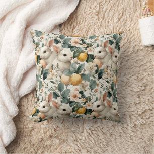 Cojín Decorativo Conejo de Pascua Floral Vintage (9)