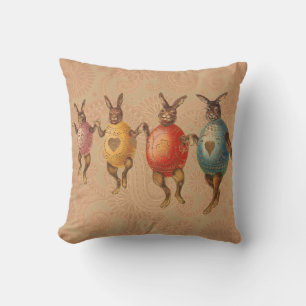Cojín Decorativo Conejo de Pascua Huevos Bailando