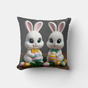 Cojín Decorativo Conejo de Pascua Kawaii - Diseño Conyugal Cute Big