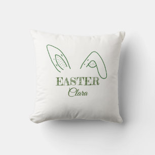 Cojín Decorativo conejo de Pascua orejas de conejo añadir texto edi