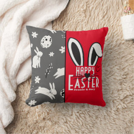 Cojín Decorativo conejo de pascua simple lindo familiar personaliza