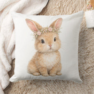 Cojín Decorativo Conejo de Pascua vintage huevo acuarela