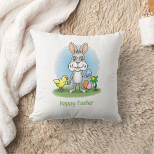 Cojín Decorativo Conejo de Pascua y la Gallina