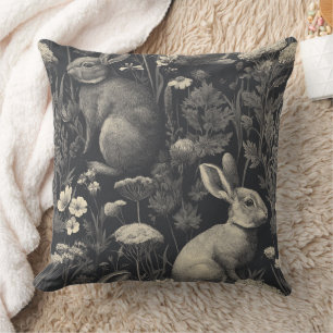 Cojín Decorativo Conejo Elegante Toile Floral Patrón Vintage (10)