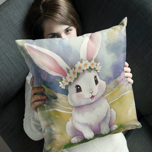 Cojín Decorativo Conejo feliz 2, Pascua (Subido por el creador)